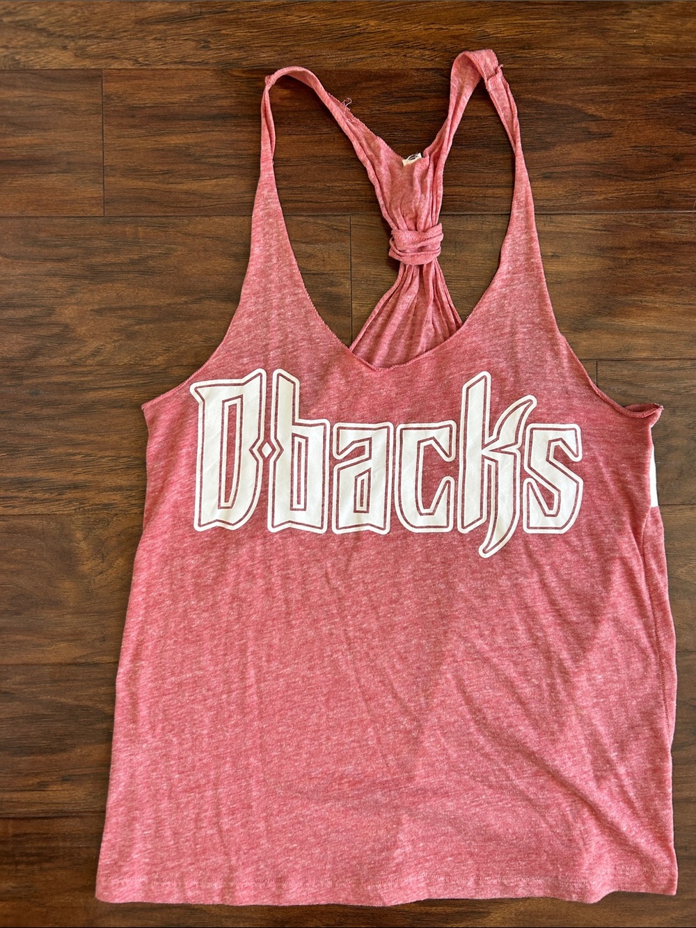 PINK Victoria's Secret Heathered Rose Racerback Knot Tank with Dbacks Logo